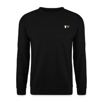 Italien Südafrika Flagge Herz - Unisex Pullover - Schwarz - Vorne - Alina (178cm) & Michal (187cm)