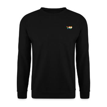 Afrique du Sud Inde Flag Heart - Sweat-shirt Unisexe - noir - Devant - Alina (178cm) & Michal (187cm)