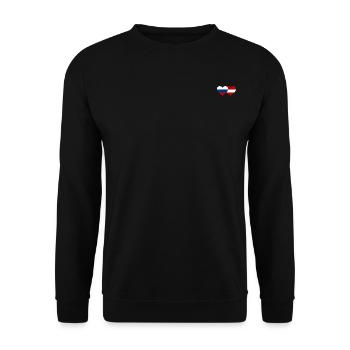 Russia Austria Flag Heart - Unisex Sweatshirt - black - Front - Alina (178cm) & Michal (187cm)