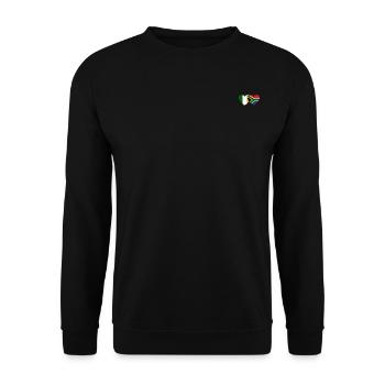 Irland Südafrika Flagge Herz - Unisex Pullover - Schwarz - Vorne - Alina (178cm) & Michal (187cm)