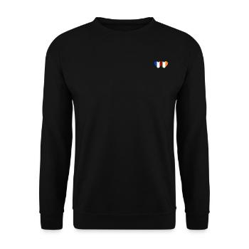France Ireland Flag Heart - Unisex Sweatshirt - black - Front - Alina (178cm) & Michal (187cm)