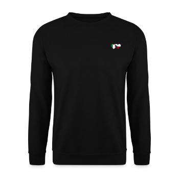 Irland Tschechien Flagge Herz - Unisex Pullover - Schwarz - Vorne - Alina (178cm) & Michal (187cm)
