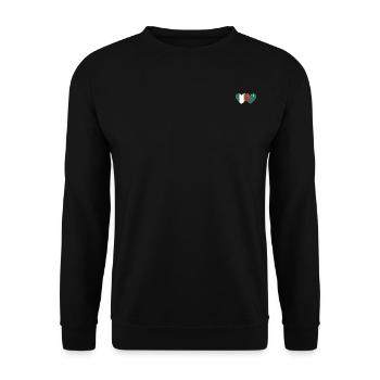 Irland Turkmenistan Flagge Herz - Unisex Pullover - Schwarz - Vorne - Alina (178cm) & Michal (187cm)