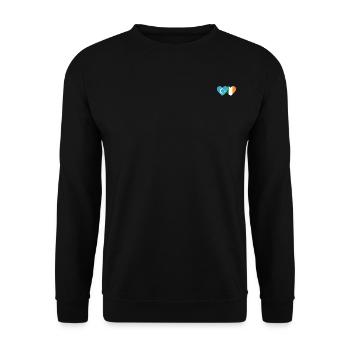 Uiguren Irland Flagge Herz - Unisex Pullover - Schwarz - Vorne - Alina (178cm) & Michal (187cm)
