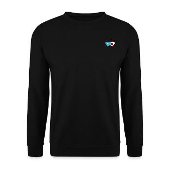Cœur de drapeau japonais ouïghours - Sweat-shirt Unisexe - noir - Devant - Alina (178cm) & Michal (187cm)