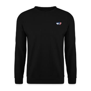 Israel USA Flag Heart - Unisex Sweatshirt - black - Front - Alina (178cm) & Michal (187cm)