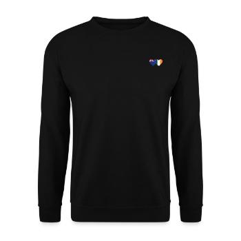 Neuseeland Irland Flagge Herz - Unisex Pullover - Schwarz - Vorne - Alina (178cm) & Michal (187cm)