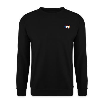 Puerto Rico Irland Flagge Herz - Unisex Pullover - Schwarz - Vorne - Alina (178cm) & Michal (187cm)