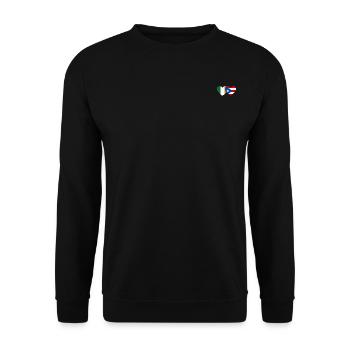 Irland Puerto Rico Flagge Herz - Unisex Pullover - Schwarz - Vorne - Alina (178cm) & Michal (187cm)