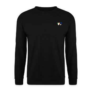 Irland Estland Flagge Herz - Unisex Pullover - Schwarz - Vorne - Alina (178cm) & Michal (187cm)