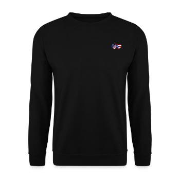 USA Puerto Rico Herz Flagge - Unisex Pullover - Schwarz - Vorne - Alina (178cm) & Michal (187cm)