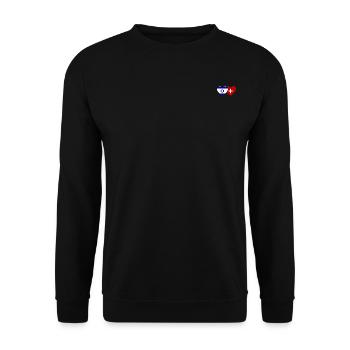 Israel Schweiz Herz Flagge - Unisex Pullover - Schwarz - Vorne - Alina (178cm) & Michal (187cm)