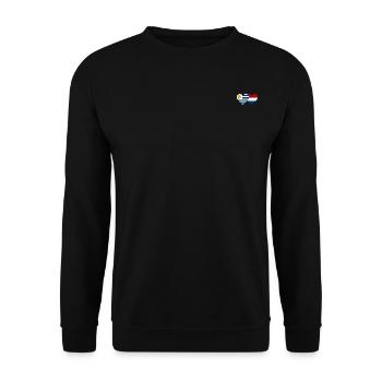 Uruguay Holland Herz Flagge - Unisex Pullover - Schwarz - Vorne - Alina (178cm) & Michal (187cm)