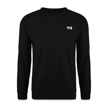 Uruguay France Heart Flag - Unisex Sweatshirt - black - Front - Alina (178cm) & Michal (187cm)