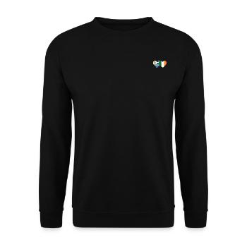 Uruguay Ireland Heart Flag - Unisex Sweatshirt - black - Front - Alina (178cm) & Michal (187cm)