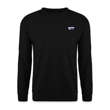 Uruguay Slovenia Heart Flag - Unisex Sweatshirt - black - Front - Alina (178cm) & Michal (187cm)