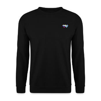 Slowenien Uruguay Herz Flagge - Unisex Pullover - Schwarz - Vorne - Alina (178cm) & Michal (187cm)