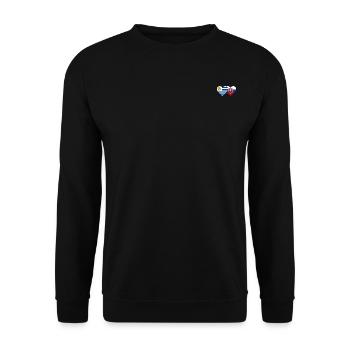 Uruguay Slovakia Heart Flag - Unisex Sweatshirt - black - Front - Alina (178cm) & Michal (187cm)