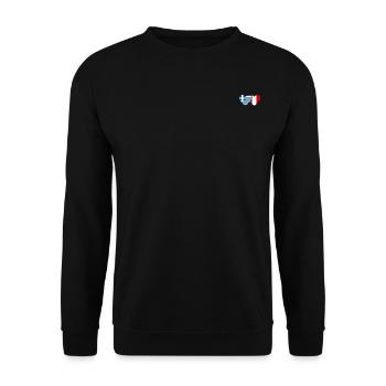 Griechenland Peru Herz Flagge - Unisex Pullover - Schwarz - Vorne - Alina (178cm) & Michal (187cm)