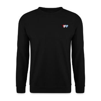Peru Griechenland Herz Flagge - Unisex Pullover - Schwarz - Vorne - Alina (178cm) & Michal (187cm)