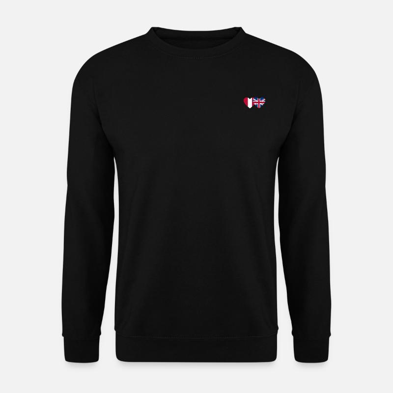 Peru England Herz Flagge - Unisex Pullover - Schwarz