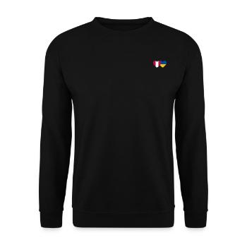 Peru Ukraine Herz Flagge - Unisex Pullover - Schwarz - Vorne - Alina (178cm) & Michal (187cm)