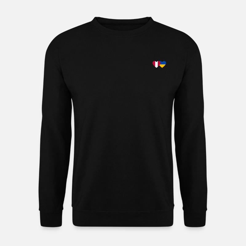 Peru Ukraine Heart Flag - Unisex Sweatshirt - black