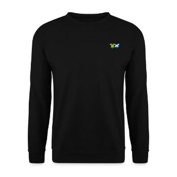 Jamaika Schottland Herz Flagge - Unisex Pullover - Schwarz - Vorne - Alina (178cm) & Michal (187cm)