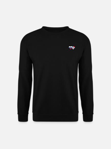Russie République dominicaine Flag Heart - Sweat-shirt Unisexe - noir