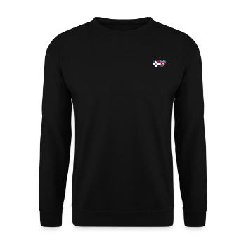 Dominikanische Republik Aserbaidschan Flagge Herz - Unisex Pullover - Schwarz - Vorne - Alina (178cm) & Michal (187cm)