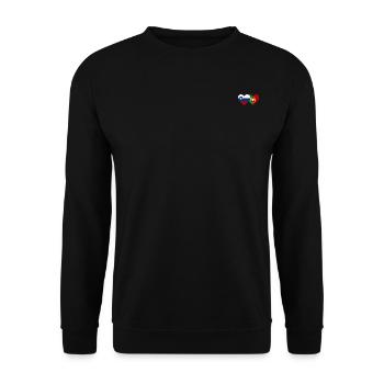 Slowenien Portugal Flagge Herz - Unisex Pullover - Schwarz - Vorne - Alina (178cm) & Michal (187cm)