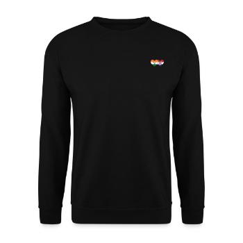 Indien Kroatien Flagge Herz - Unisex Pullover - Schwarz - Vorne - Alina (178cm) & Michal (187cm)