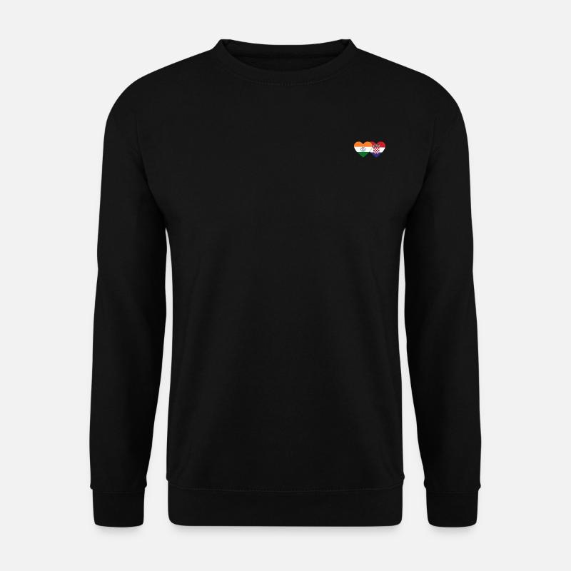 Inde Croatie Flag Heart - Sweat-shirt Unisexe - noir