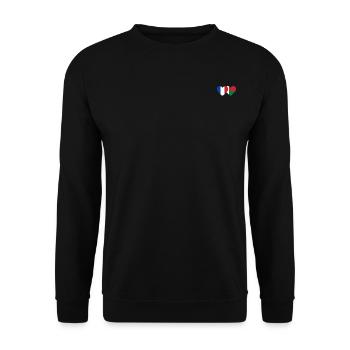 France Madagascar drapeau coeur - Sweat-shirt Unisexe - noir - Devant - Alina (178cm) & Michal (187cm)
