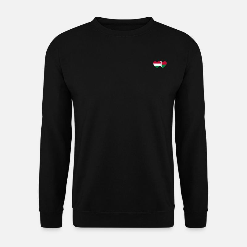 Hungary Madagascar Flag Heart - Unisex Sweatshirt - black