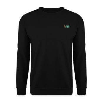 Türkmenistan Pakistan Flagge Herz - Unisex Pullover - Schwarz - Vorne - Alina (178cm) & Michal (187cm)