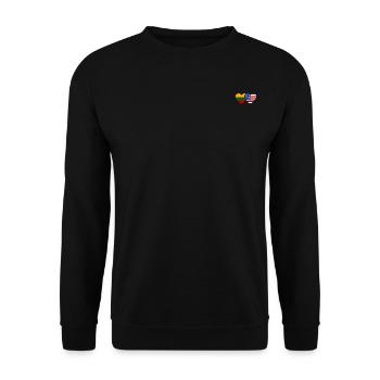 Lithuania USA Flag Heart - Unisex Sweatshirt - black - Front - Alina (178cm) & Michal (187cm)
