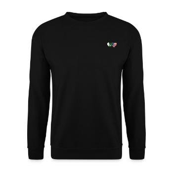 Pakistan USA Flag Heart - Unisex Sweatshirt - black - Front - Alina (178cm) & Michal (187cm)