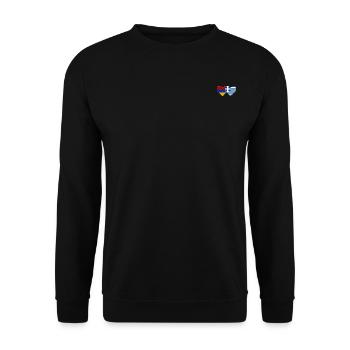 Armenien Griechenland Flagge Herz - Unisex Pullover - Schwarz - Vorne - Alina (178cm) & Michal (187cm)