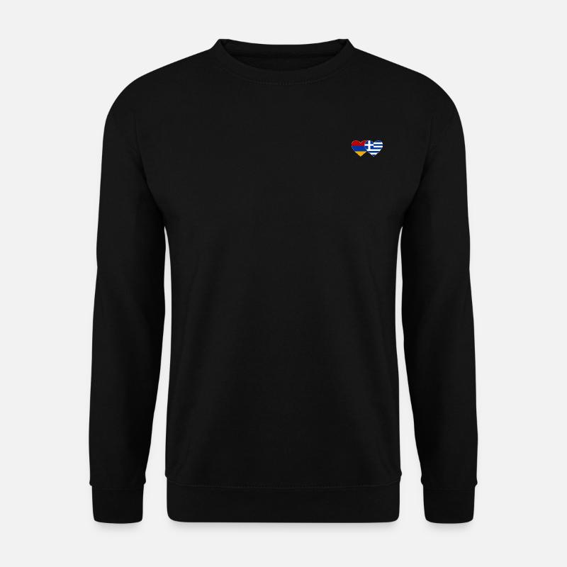 Armenia Greece Flag Heart - Unisex Sweatshirt - black