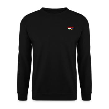 Ungarn Armenien Flagge Herz - Unisex Pullover - Schwarz - Vorne - Alina (178cm) & Michal (187cm)