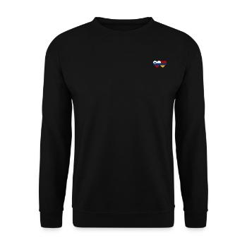 Slowenien Armenien Flagge Herz - Unisex Pullover - Schwarz - Vorne - Alina (178cm) & Michal (187cm)
