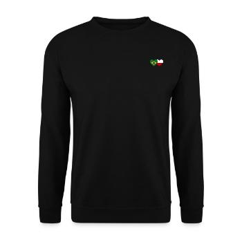 Brasilien Polen Flagge Herz - Unisex Pullover - Schwarz - Vorne - Alina (178cm) & Michal (187cm)