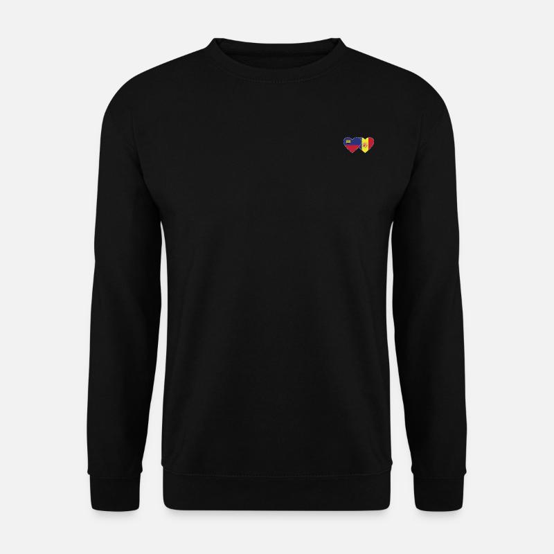 Lichtenstein Andorra Flag Heart - Unisex Sweatshirt - black