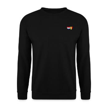 Holland Andorra Flagge Herz - Unisex Pullover - Schwarz - Vorne - Alina (178cm) & Michal (187cm)