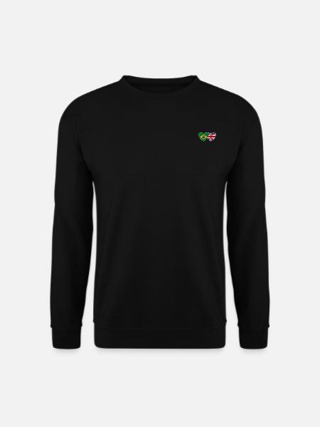 Brazil England Flag Heart - Unisex Sweatshirt - black