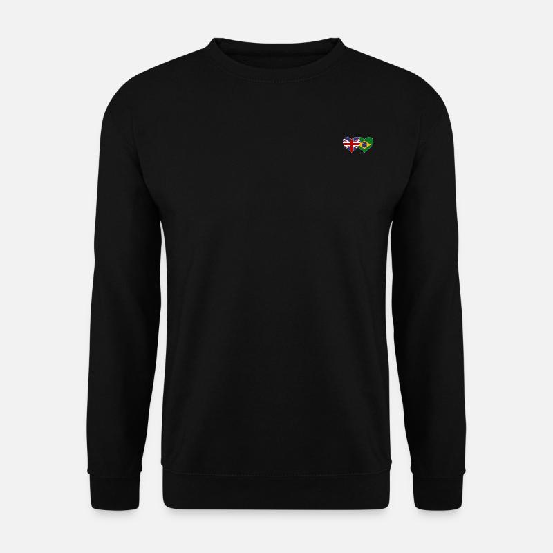 Angleterre Brésil Drapeau Coeur - Sweat-shirt Unisexe - noir