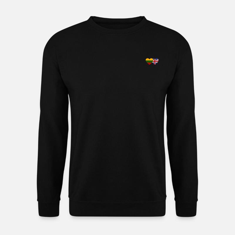 Lithuania Great Britain Flag Heart - Unisex Sweatshirt - black