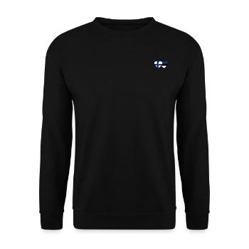 Finnland Estland Flagge Herz - Unisex Pullover - Schwarz - Vorne - Alina (178cm) & Michal (187cm)