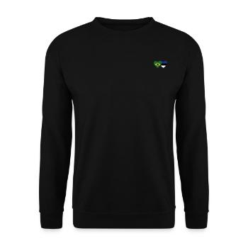 Brasilien Estland Flagge Herz - Unisex Pullover - Schwarz - Vorne - Alina (178cm) & Michal (187cm)